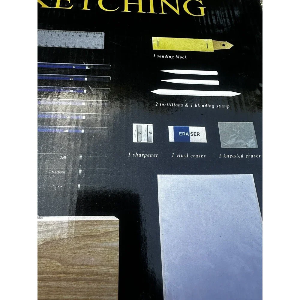 Wonder & Weiss Complete Drawing Sketch Acrylic Art Set 108 Pieces Wooden Case